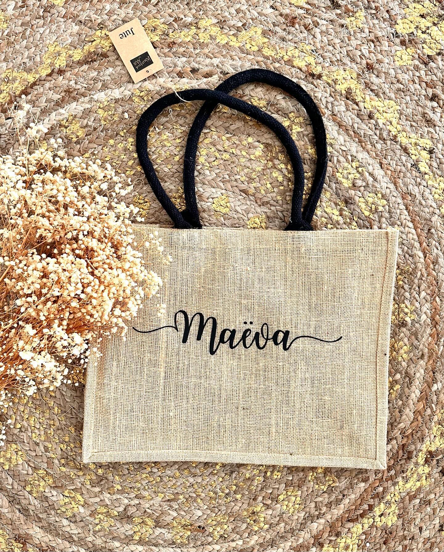 Toile de Jute NATURELLE, Anse NOIRE
